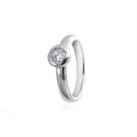 Weißgold, Ringe, Heinz Mayer Solitairring 0.10 ct. E3075-76I