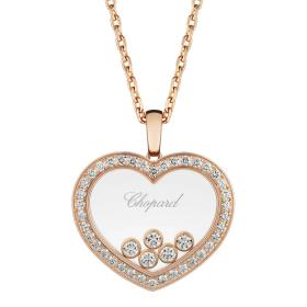 Roségold, Halsschmuck, Chopard Happy Diamonds Icons Halskette mit Anhänger 79A039-5201