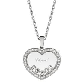 Weißgold, Halsschmuck, Chopard Happy Diamonds Icons Halskette mit Anhänger 79A038-1201