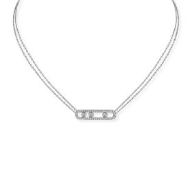 Weißgold, Halsschmuck, Messika Move Classique Pavé Halskette 03994-WG
