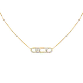         Gelbgold, Halsschmuck, Messika Move Classique Pavé Halskette 03994-YG