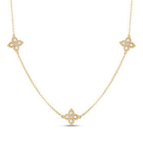         Gelbgold, Halsschmuck, Roberto Coin Princess Flower Halskette ADR777CL1093_YW