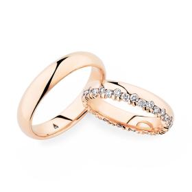 Ringe, Roségold, Christian Bauer Trauring-Set 0247023-0280120