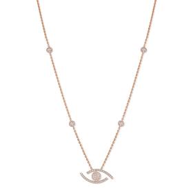 Roségold, Halsschmuck, Messika Lange Lucky Eye Halskette 11570-PG