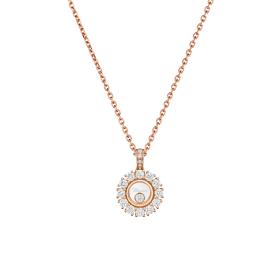 Roségold, Halsschmuck, Chopard Happy Diamonds Icons Anhänger mit Kette 79A609-5001
