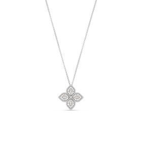         Weißgold, Halsschmuck, Roberto Coin Princess Flower Anhänger mit Halskette ADR777CL0652_W