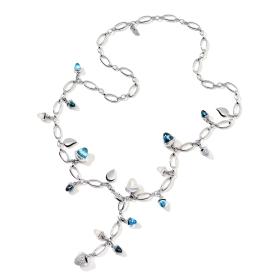 Weißgold, Halsschmuck, Tamara Comolli Kurzes MIKADO Collier Ocean N-M-56-Oce-p-wg