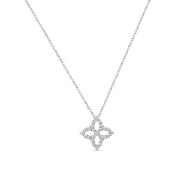 Weißgold, Halsschmuck, Roberto Coin Diamond Princess Anhänger mit Halskette  ADR888CL1497_W