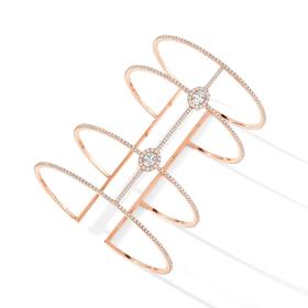 Roségold, Armschmuck, Messika Glam'Azone Skinny 4 Rangs Pavée Armband 05694-PG