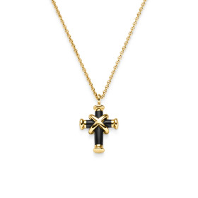 Gelbgold, Halsschmuck, Leo Wittwer Leo Wittwer Kreuz Mini mit Kette 34-1035770-0000