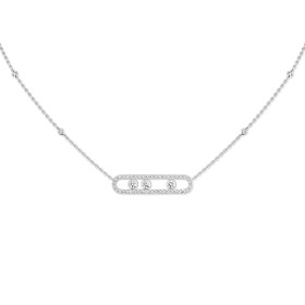         Weißgold, Halsschmuck, Messika Move Classique Pavé Halskette 03994-WG