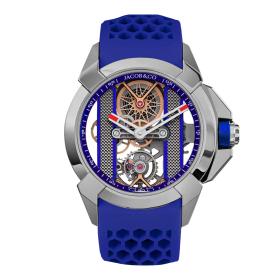 Herrenuhr, Jacob&Co EPIC X STEEL BLUE 44MM EX120.10.AB.AB.BBRUA