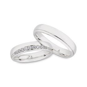 Ringe, Weißgold, Christian Bauer Trauring-Set 0245472-0274630