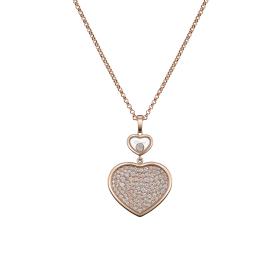 Roségold, Halsschmuck, Chopard Happy Hearts Anhänger mit Halskette 79A075-5901