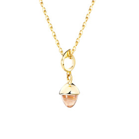 Gelbgold, Halsschmuck, Tamara Comolli MIKADO Flamenco Anhänger mit Rutilquarz P-MFL-RutQuR-yg