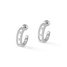         Weißgold, Ohrringe, Messika Move Classique Pavé Hoop Creolen 04993-WG