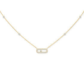        Gelbgold, Halsschmuck, Messika Move Uno Pavé Halskette 04708-YG