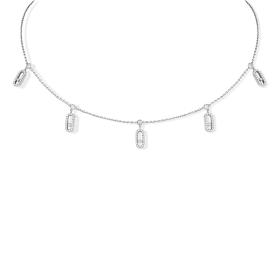 Weißgold, Halsschmuck, Messika Move Uno Choker Kette mit Quasten 12150-WG