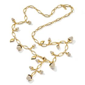 Gelbgold, Halsschmuck, Tamara Comolli Kurzes MIKADO Collier mit Diamant Pavé  N-M-56-p-yg