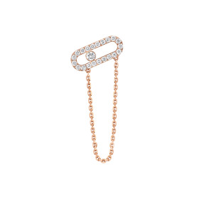 Roségold, Ohrringe, Messika Move Uno einzelner Ohrring mit Kette 13423-PG
