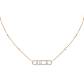         Roségold, Halsschmuck, Messika Move Classique Pavé Halskette 03994-PG