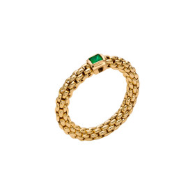 Gelbgold, Ringe, FOPE Souls Flex'it Ring mit Smaragd 09E08AX_B6_G_XGX_0XS