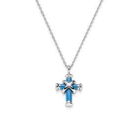 Weißgold, Halsschmuck, Leo Wittwer Leo Wittwer Kreuz Mini mit Kette 34-1035771-0004