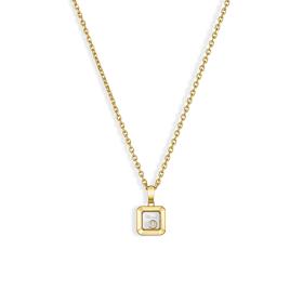 Gelbgold, Halsschmuck, Chopard Happy Diamonds Icons Anhänger mit Halskette 79A114-0001