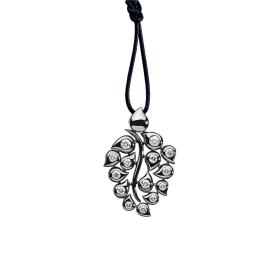 Weißgold, Halsschmuck, Tamara Comolli SNOWFLAKES Anhänger Leaf Classic  P-SF-L-Cl-wgb