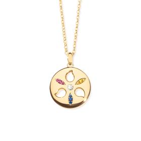Gelbgold, Halsschmuck, Tamara Comolli SAND DOLLAR Anhänger large 'Candy' P-SD-l-yg