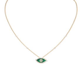         Gelbgold, Halsschmuck, Messika Lucky Eye Malachit Halskette 12592-YG