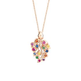 Roségold, Halsschmuck, Tamara Comolli SNOWFLAKES Anhänger Leaf Classic 'Candy' P-SF-L-ClCan-rg
