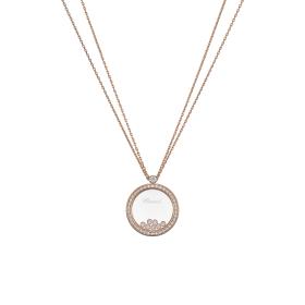 Roségold, Halsschmuck, Chopard Happy Diamonds Icons Anhänger mit Halskette 799450-5301