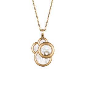 Roségold, Halsschmuck, Chopard Happy Diamonds Anhänger mit Kette 799888-5008
