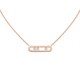 Roségold, Halsschmuck, Messika Move Classique Ciselé Halskette 14667-PG
