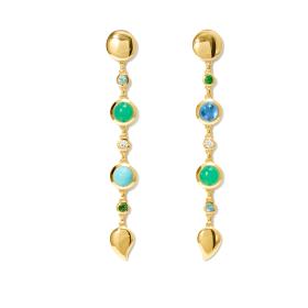 Gelbgold, Ohrringe, Tamara Comolli BOUTON Ohrringe Long 'Lagoon' E-BOU-3-Lag-M-yg