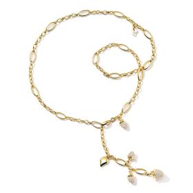 Gelbgold, Halsschmuck, Tamara Comolli MIKADO Collier Delicate mit Diamond Pavé  N-M-Del51-p-yg