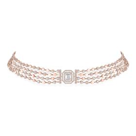 Roségold, Halsschmuck, Messika D-Vibes mehrreihiger Choker 12434-PG
