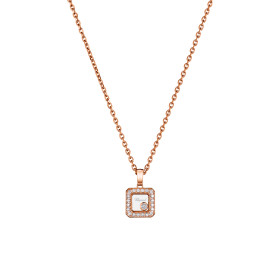         Roségold, Halsschmuck, Chopard Happy Diamonds Icons Anhänger mit Halskette 79A114-5201