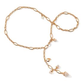 Roségold, Halsschmuck, Tamara Comolli MIKADO Collier Delicate mit Diamond Pavé  N-M-Del51-p-rg