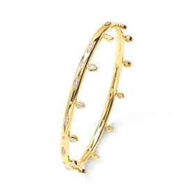 Gelbgold, Armschmuck, Tamara Comolli SIGNATURE Drop Armreif mit Diamanten, Ref: BA-SIG-Dr-17-yg