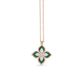         Weißgold, Halsschmuck, Roberto Coin Princess Flower Anhänger mit Halskette ADV888CL1837_RW_01