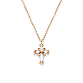 Roségold, Halsschmuck, Leo Wittwer Leo Wittwer Kreuz Mini mit Kette 34-1035773-0002