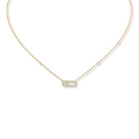 Gelbgold, Halsschmuck, Messika Move Uno Pavé Halskette 04708-YG