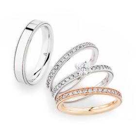 Ringe, Weißgold, Christian Bauer Trauring-Set 0246957-0146245-0246957-0274451