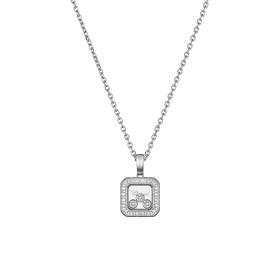 Weißgold, Halsschmuck, Chopard Happy Diamonds Icons Anhänger mit Halskette 79A115-1201