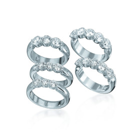 Weißgold, Ringe, Heinz Mayer Memoirering in halber Krappenfassung M4872-M4885