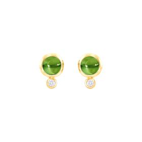 Gelbgold, Ohrringe, Tamara Comolli BOUTON Ohrstecker Peridot E-BOU-Per-Cl-yg