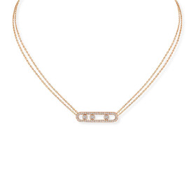         Roségold, Halsschmuck, Messika Move Classique Pavé Halskette 03994-PG