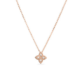        Roségold, Halsschmuck, Roberto Coin Princess Flower Anhänger mit Halskette ADR777CL0679_RW
